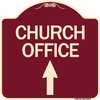 Signmission Church Office With Up Arrow Heavy-Gauge Aluminum Architectural Sign, 18" x 18", BU-1818-24275 A-DES-BU-1818-24275